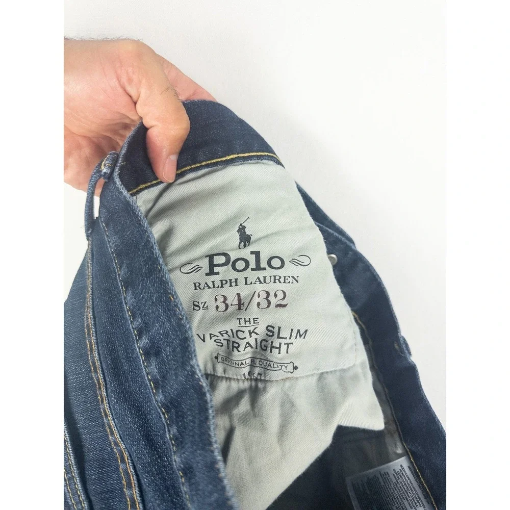 Polo Ralph Lauren Varick Slim Straight Leg Jeans Mens 34x32 (32x30) Medium Wash